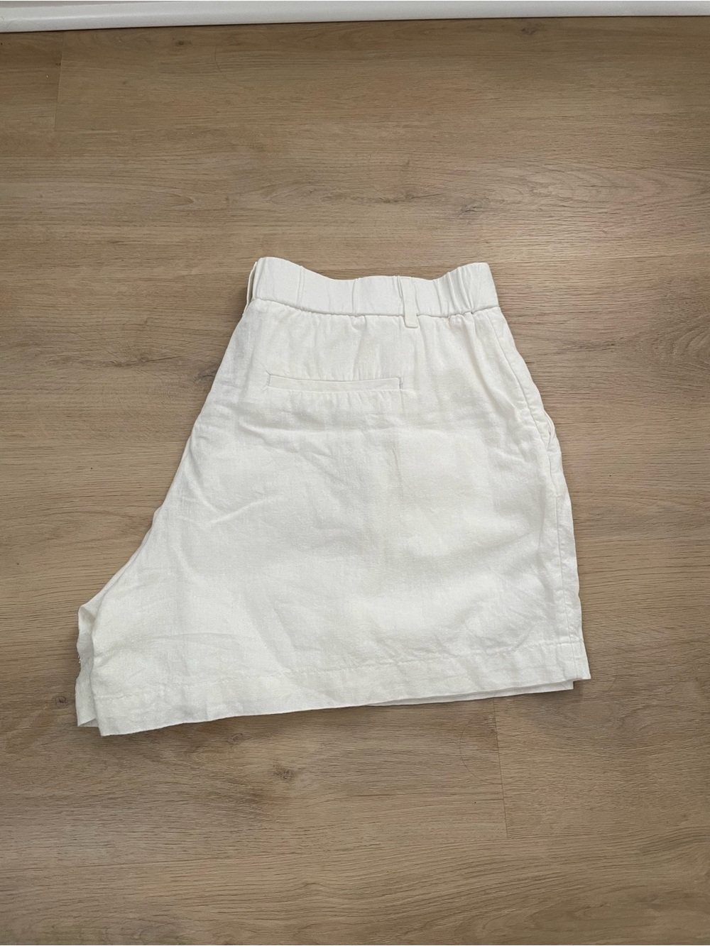 a new day White High-Waist Linen-Blend Bermuda Shorts